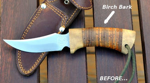 Reconditioning of the Birch Bark handle.