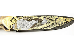 Setter - custom art knife from Rosarms, blade details, Setter.