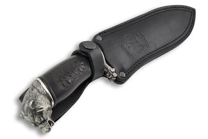 Bear - custom Damascus knife by Nord Crown, in the sheath