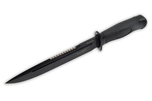Vezhliviy in Black - tactical knife by Mr. Blade, top of the blade