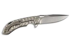 Wayfarer 247 - molten natural titanium handle by Olamic Tactical, other side