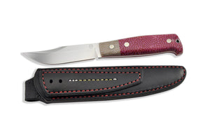 The knife with black leather sheath