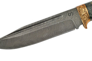 Voykar Royal - custom Damascus hunting knife by Olamic Cutlery, Damascus details