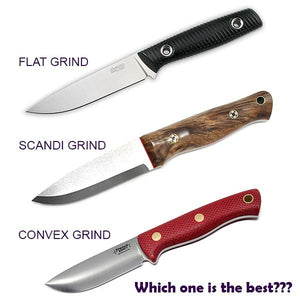 Blade grinds: Flat vs. Scandi vs. Convex.