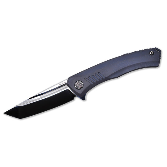 NL Knives Aurum Nudist Blue – MagnaCut Folding Knife (Blue Titanium)