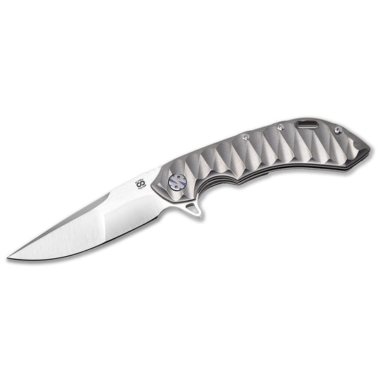 Olamic Wayfarer 247 – CTS-XHP Compound-Grind Folding Knife, Scalloped Titanium, Satin Finish