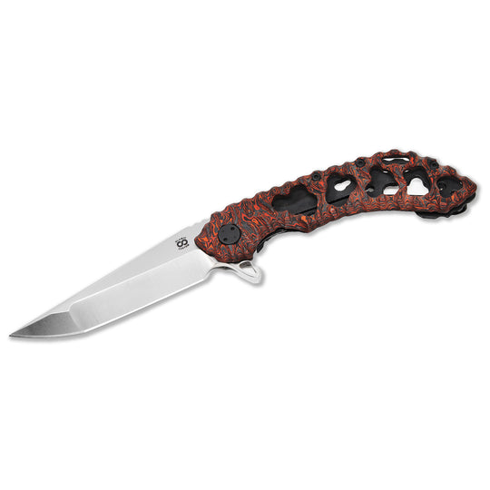 Olamic Wayfarer 247 Featherweight – S90V Companto (Red/Black Carbon, Aphotic black Volcanic Ti)