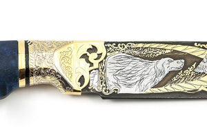 Setter - custom art knife from Rosarms, layers guard details