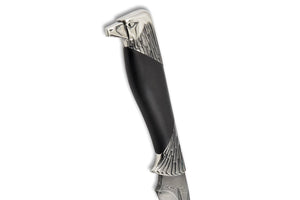 Eagle-2 custom Damascus knife by Nord Crown, handle details