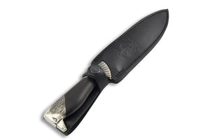 Eagle-2 custom Damascus knife by Nord Crown, in the sheath