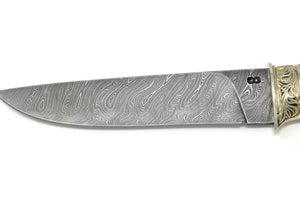 Beatiful watery pattern of the hand-forged Damascus