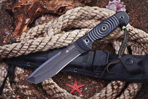Vendetta Camping Knife With Black Ti Coating From Kizlyar Supreme