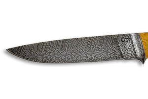 Suna - custom Damascus knife by Olamic Cutlery, Damascus details 