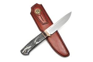 Knife with the leather sheath