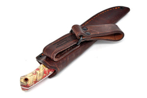 Knife in the leather sheath