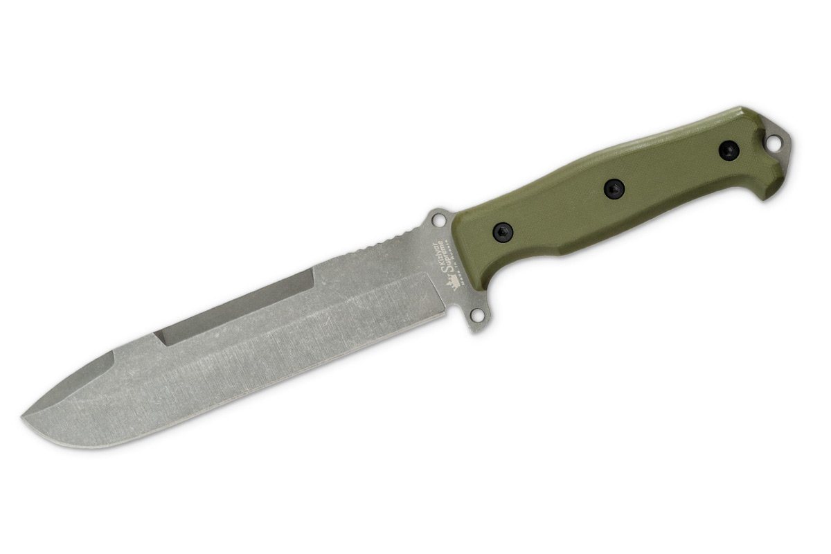 Kizlyar Supreme Russian Army Military Tactical Knife Maximus Sleipner Steel  Long Strong Fixed Blade 5.6 Inch Hardness 62 HRC TacWash Coating Handle 3D  G10 Full-Tang MOLLE Sheath