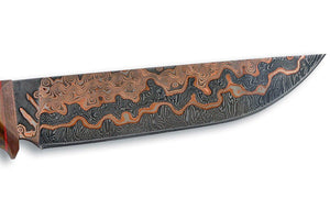 Suna Mokume - custom knife by Olamic cutlery - blade details