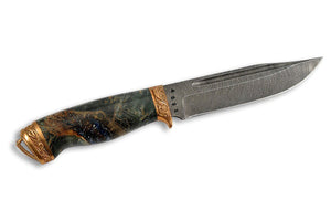 Voykar Royal - custom Damascus hunting knife by Olamic Cutlery, other side